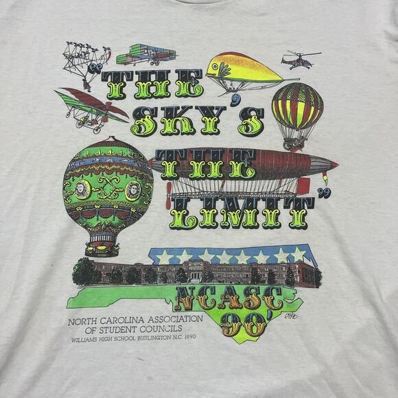 Vintage 90s Burlington High School NCASC Blimp T-Shirt - Picture 2 of 3